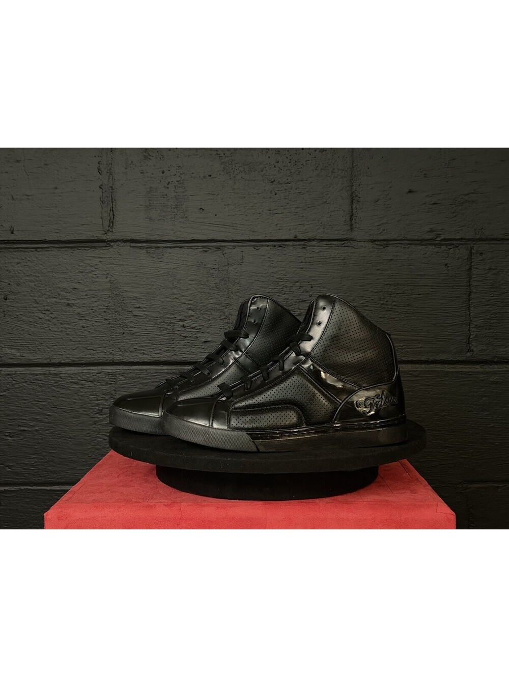 Fila Club High Easy N Black Black Y2K Vintage Deadstock DS Rare Sneaker 9.5